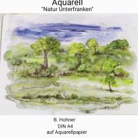 Aquarell original, "Natur Unterfranken",DIN A4 Bild 2