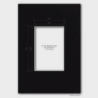 21x30 cm Passepartout, schwarz, 1,4 mm Stärke, Ausschnitt 9,6x14,6 cm, für Fotos im 10x15 Format Bild 2
