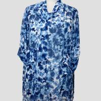Damen Tunika Kleid Chiffon in Weiß-Blau gemustert | Bild 1