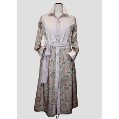 Damen Hemdblusen Kleid  | Pastell in Altrosa/Rose |
