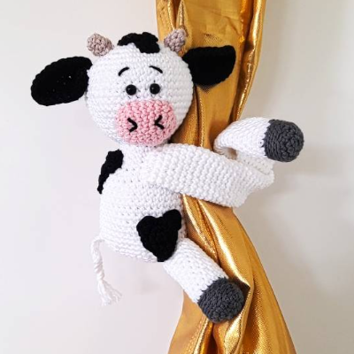 KUH-Gardinen Vorhang Krawatte Raffhalter Baby Kinderzimmer Deko Bauernhof Amigurumi Kuscheltier