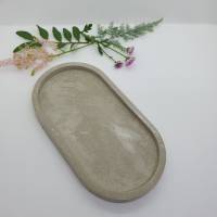 Deko Tablett Schale Teller aus Beton oval für Teelicht, Schmuck Bild 3