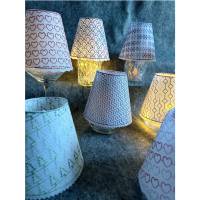 Bestickter Lampenschirm für Weinglas, Glashusse, personalisiert, verschiedene Designmotive, LED-Teelicht, LED-Lichter Bild 3