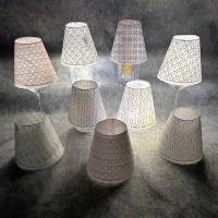 Bestickter Lampenschirm für Weinglas, Glashusse, personalisiert, verschiedene Designmotive, LED-Teelicht, LED-Lichter Bild 6