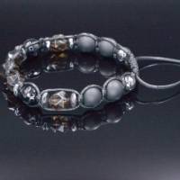 Herren Armband aus Edelsteinen Rauchquarz Onyx Achat Hämatit mit Knotenverschluss, Makramee Armband, 10 mm Bild 4