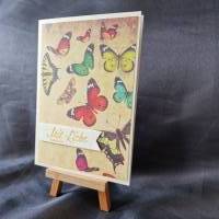 Geburtstagskarte - Geburtstag - Mit Liebe gemacht - Karte zu Geburtstag - Geschenk zum Geburtstag - Schmetterlinge - Ges Bild 3