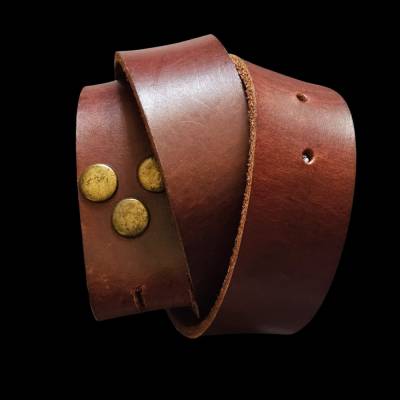 Büffel-Ledergürtel cognac – Wechselgürtel handgefertigt aus Echtleder