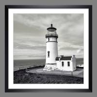 Alter Leuchtturm North Head analoge schwarz weiß Fotografie, Kunstdruck Poster Vintage Art Meer Nautik, maritim Bild 1