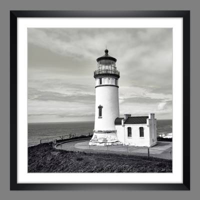 Alter Leuchtturm North Head analoge schwarz weiß Fotografie, Kunstdruck Poster Vintage Art Meer Nautik, maritim