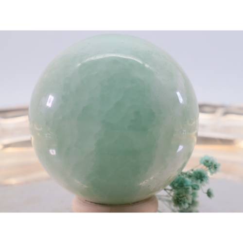 GROSSE Pistazien Calcit Edelsteinkugel 55 mm, Meditation und Heilsteine, glänzende Kugel, Wunderbarer Kristall