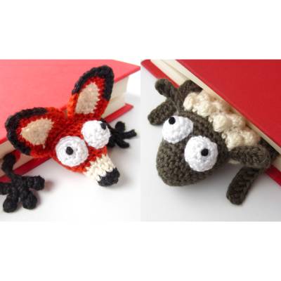 Fuchs und Schaf Lesezeichen PDF Häkelanleitung Sparset | Amigurumi PDF Anleitungen