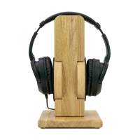 Kopfhörerständer RONDO, handgefertigt aus Massivholz Eiche mit auswechselbarem Ohrpolsterschutz. Bild 3