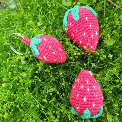 Häkelanleitung Erdbeeren/Anhänger 3 Größen