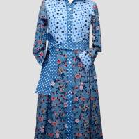 Damen Hemdblusen Kleid  | Blumen Motiv und gepunktet | Bild 1