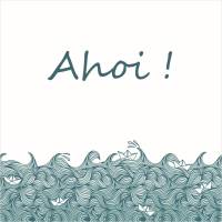 10 Untersetzer für Getränke Ahoi!, Glasuntersetzer mit Papierbooten in Wellen Bild 1