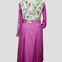 Damen Hemdblusen Kleid  | in Pink und Blau | Bild 3