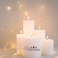 Weihnachten weiß / weiße Schrift - Kerzentattoos DIN A4 - Kerzen - Frohes Fest Advent Oh Tannenbaum Winterzauber Winter Bild 5