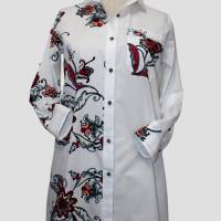 Damen Hemdbluse | Casual Bluse in Weiß/hellgrau | Bild 1