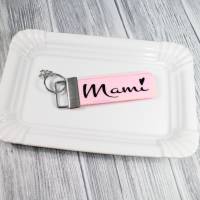Schlüsselanhänger mit Plott # MamI # Bicolor Zweifarbig Spruch Statement Geschenkidee Mama Mami Mutter Mutti Mom Familie Bild 1