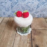 Süße Abdeckung für Marmeladengläser, Erdbeermarmelade Bild 2