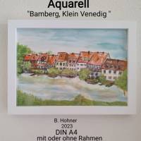 Aquarell, DIN A4 "Bamberg, Klein Venedig", original & signiert Bild 3