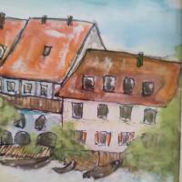 Aquarell, DIN A4 "Bamberg, Klein Venedig", original & signiert Bild 7