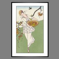 Mode Fashion Illustration 1914 Gartenkleid Paris  KUNSTDRUCK Poster - Modemagazin Vintage Art - Shabby - Kunst Wanddeko Bild 1