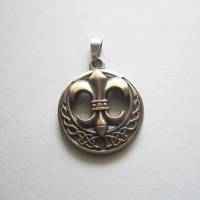 Anhänger Mittelalter keltischer Knoten Fleur de Lis antik bronzefarben Bild 1