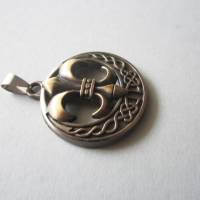 Anhänger Mittelalter keltischer Knoten Fleur de Lis antik bronzefarben Bild 2