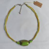 Halskette Lampwork grasgrün Bild 3