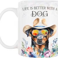 Hunde-Tasse LIFE IS BETTER WITH A DOG mit Beauceron Bild 2