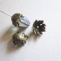 10x filigrane Perlenkappen Blume Antikbronze Bild 2