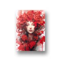 Digitaler Download Motiv "Queen of Roses" Sublimation png 300dpi Kunstdruck Fantasy Frauenportrait Bild 4