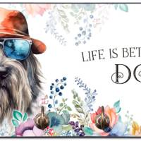 Hundegarderobe LIFE IS BETTER WITH A DOG mit Briard Bild 1