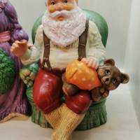 Nostalgisches Weihnachtsmannpaar aus Keramik Bild 4