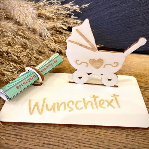 Geldscheinhalter Geburt, Baby, Kinderwagen, Geldgeschenk, Geschenk, Wunschtext, Personalisierbar