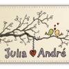 personalisiertes Hochzeitsgeschenk für das Brautpaar, Türschild aus Holz mit Vögel, Holzschild für Paare Bild 3