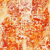 Viskosegewebe, Paisley, Batik-Optik, orange, 150 cm breit, Preis pro 0,5 lfdm Bild 1