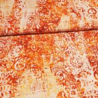Viskosegewebe, Paisley, Batik-Optik, orange, 150 cm breit, Preis pro 0,5 lfdm Bild 2