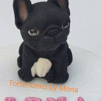 Tortendeko Tortentopper Zuckerfigur Geburtstag Französische Bulldogge Bild 3