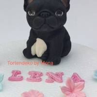 Tortendeko Tortentopper Zuckerfigur Geburtstag Französische Bulldogge Bild 4