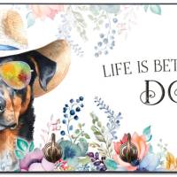 Hundegarderobe LIFE IS BETTER WITH A DOG mit Beauceron Bild 1