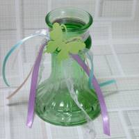 Vintage Glasvase Pressglas in grün alte Vase Trödel Dings da Bild 1