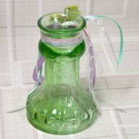 Vintage Glasvase Pressglas in grün alte Vase Trödel Dings da Bild 2