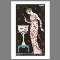 Mode Fashion Illustration 1913 Hauskleid Paris  KUNSTDRUCK Poster - Modemagazin Vintage Art - Shabby - Wanddeko Bild 2
