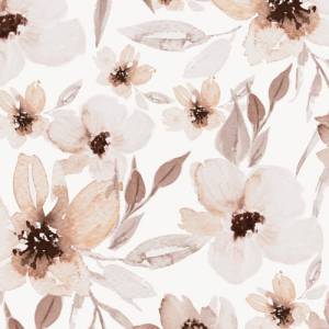 ab 50cm Jersey Blumen Creme Watercolor - Aquarell Druckstoff Bild 2