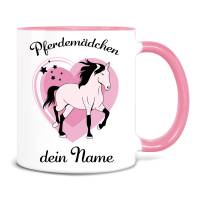 Tasse Pferdemädchen mit Namen Nr. 1, kleines Pony Kindertasse personalisiert, rosa Bild 2