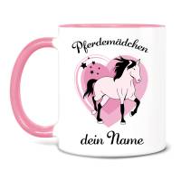 Tasse Pferdemädchen mit Namen Nr. 1, kleines Pony Kindertasse personalisiert, rosa Bild 3