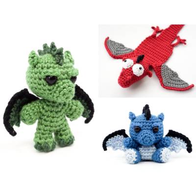 Drachen PDF Häkelanleitung Sparset von Supergurumi | Amigurumi PDF Anleitungen