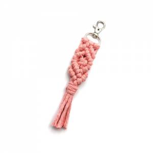 Makramee - Schlüsselanhänger - Farbe Rosa, Makramee Anhänger, Boho Style Makramee Anhänger Bild 1